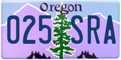 OR license plate 025SRA