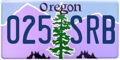 OR license plate 025SRB