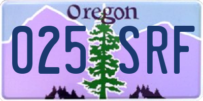 OR license plate 025SRF