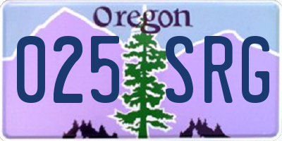 OR license plate 025SRG