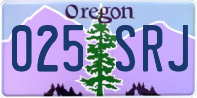 OR license plate 025SRJ