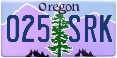 OR license plate 025SRK