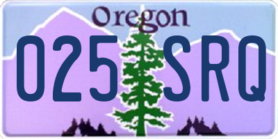 OR license plate 025SRQ