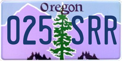 OR license plate 025SRR