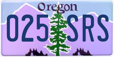 OR license plate 025SRS