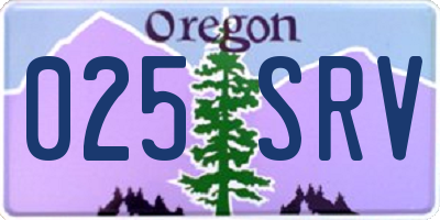OR license plate 025SRV
