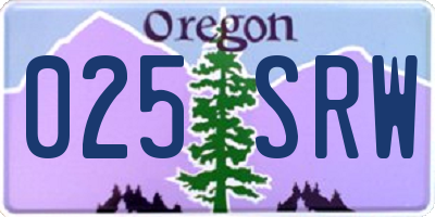 OR license plate 025SRW