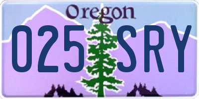 OR license plate 025SRY
