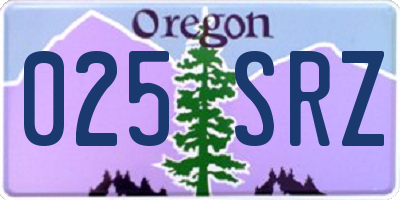 OR license plate 025SRZ