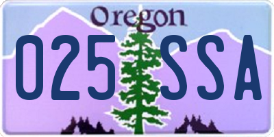 OR license plate 025SSA