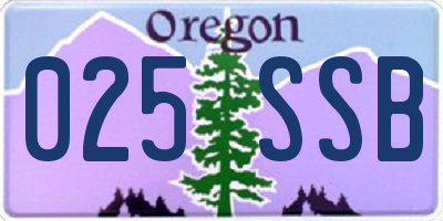 OR license plate 025SSB