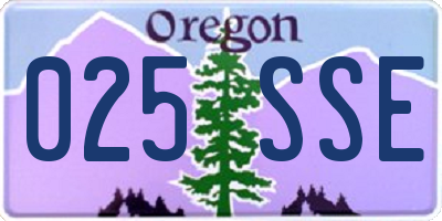 OR license plate 025SSE