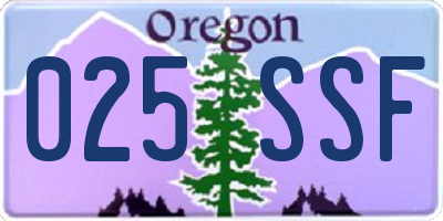 OR license plate 025SSF