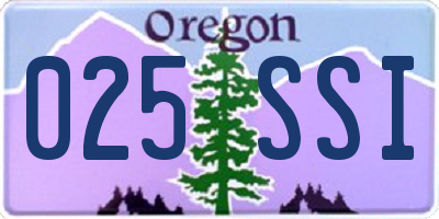 OR license plate 025SSI