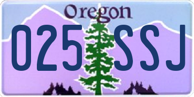 OR license plate 025SSJ