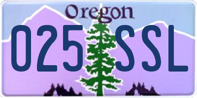 OR license plate 025SSL