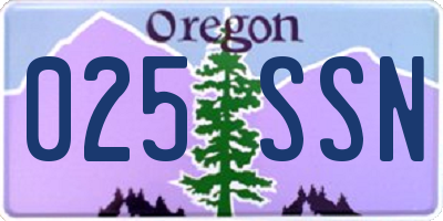 OR license plate 025SSN