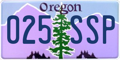 OR license plate 025SSP