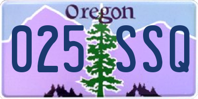 OR license plate 025SSQ