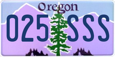 OR license plate 025SSS