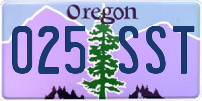 OR license plate 025SST