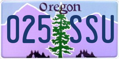 OR license plate 025SSU