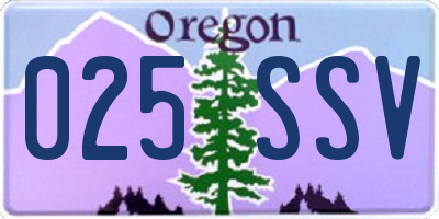 OR license plate 025SSV