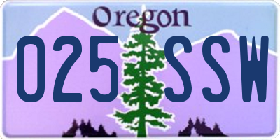 OR license plate 025SSW