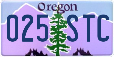 OR license plate 025STC