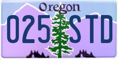 OR license plate 025STD