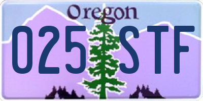 OR license plate 025STF