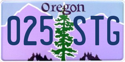 OR license plate 025STG