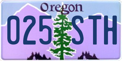 OR license plate 025STH