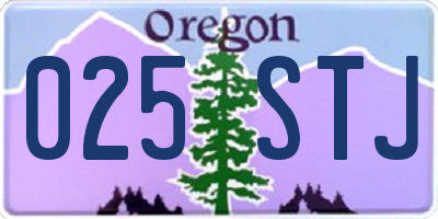 OR license plate 025STJ