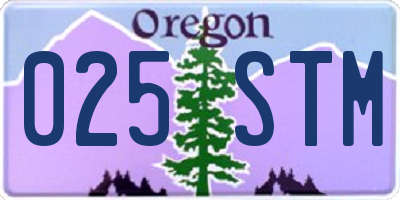 OR license plate 025STM