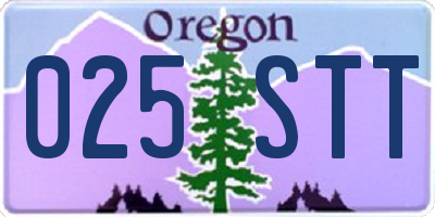 OR license plate 025STT