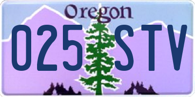 OR license plate 025STV