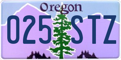OR license plate 025STZ