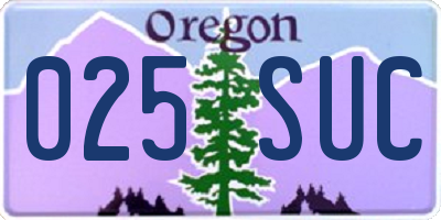 OR license plate 025SUC