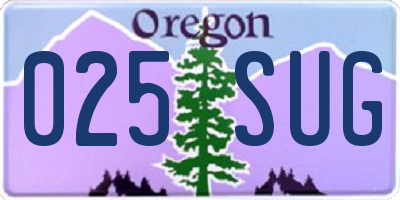 OR license plate 025SUG