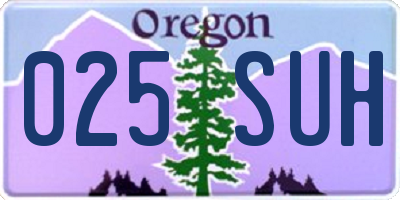 OR license plate 025SUH