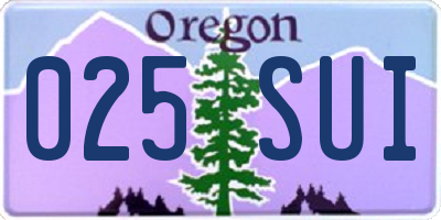 OR license plate 025SUI