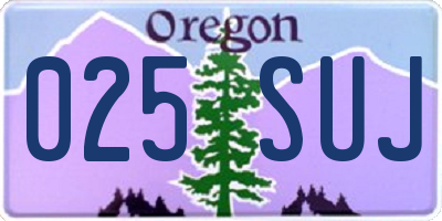 OR license plate 025SUJ