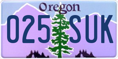 OR license plate 025SUK