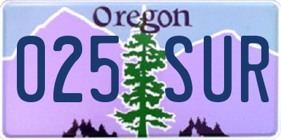 OR license plate 025SUR