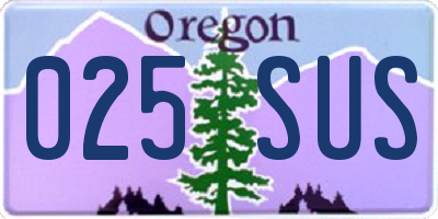 OR license plate 025SUS