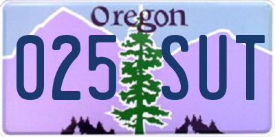 OR license plate 025SUT