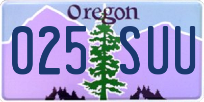 OR license plate 025SUU