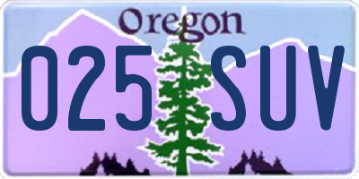 OR license plate 025SUV