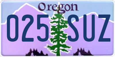 OR license plate 025SUZ